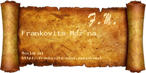 Frankovits Mína névjegykártya